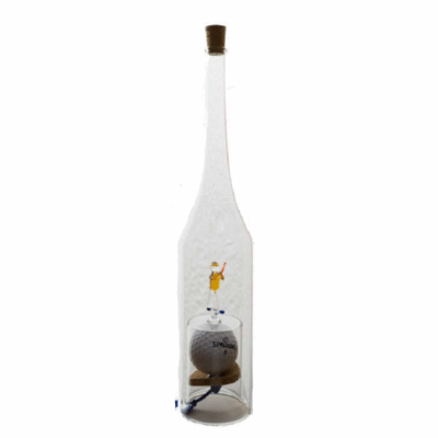 Golfer in fles met bal – Fles 350 ml (leeg)